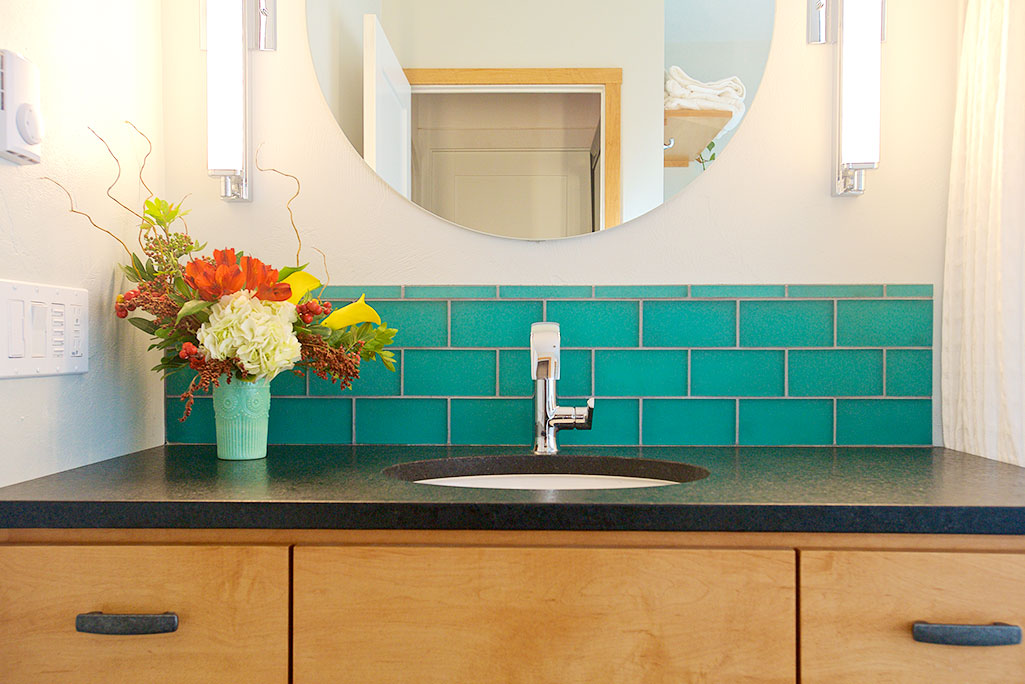 Bathroom Remodeling Reef Glass Tile Backsplash