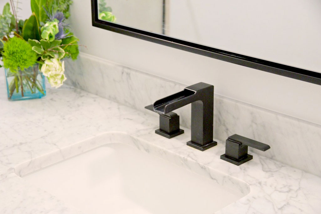 Eugene Bathroom Remodel shows Delta Waterfall Faucet