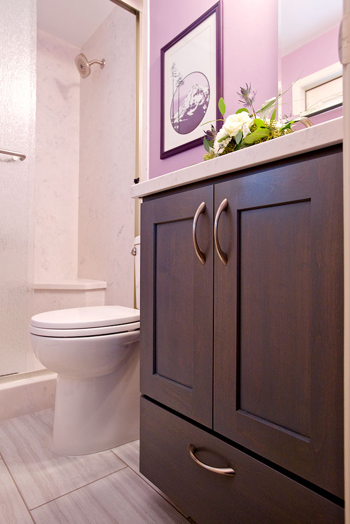 Veneta Bathroom Remodel with Custom Stained Vanity