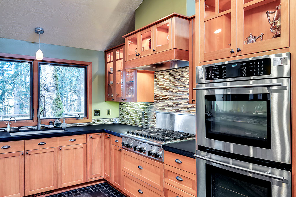 Kitchen remodel with undermount blanco sink with custom drain board