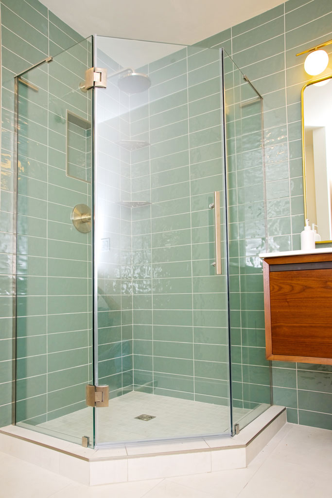 Bathroom Remodel by Eugene Contractors Floor to Ceiling Tile