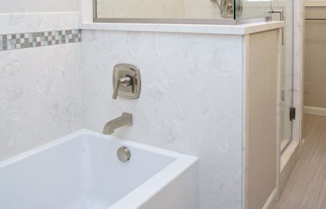 Bathroom Remodel with Cultured Marble Shower Surround