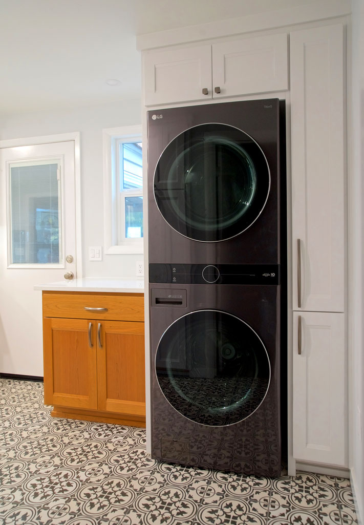 Eugene Kitchen Remodel Ideas for Stackable Washer & Dryer Unit