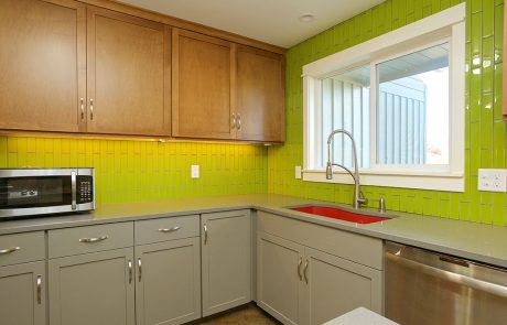 Eugene Kitchen Remodel Lime Green Backsplash