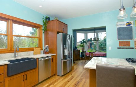 Lane County Kitchen Remodel Brushed Hickory Pecan Hardwood