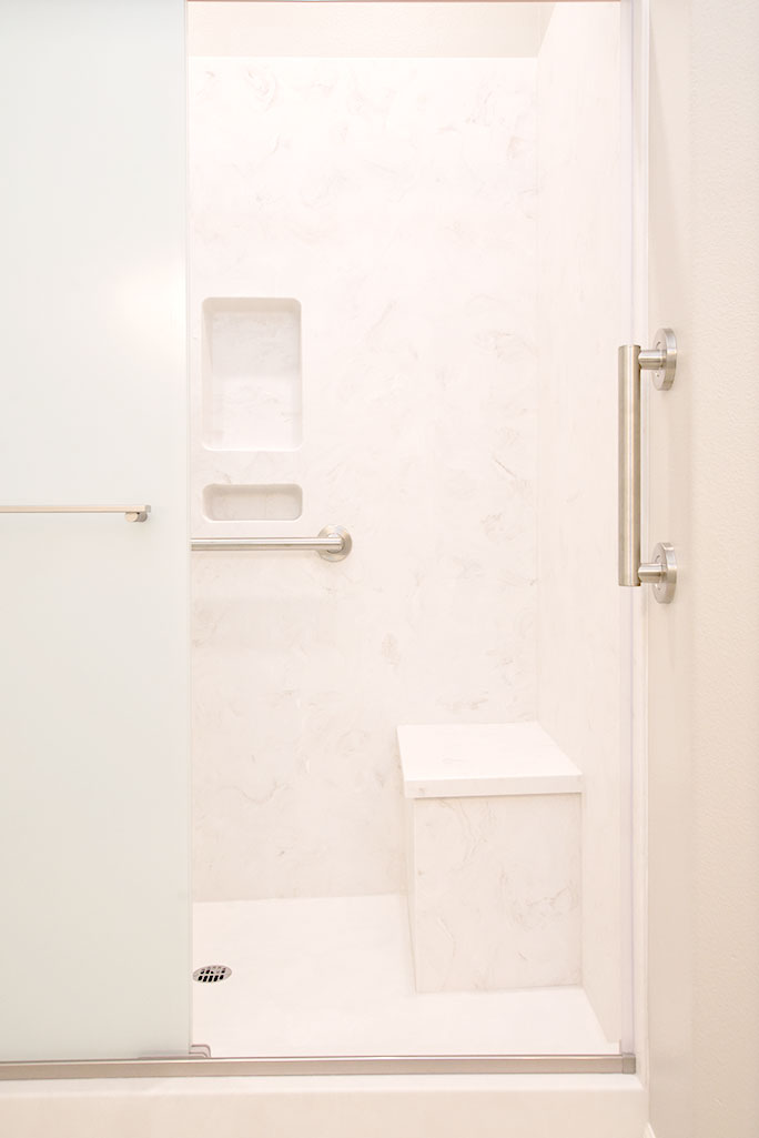 Bathroom Remodel with Universal Design for Shower Bench